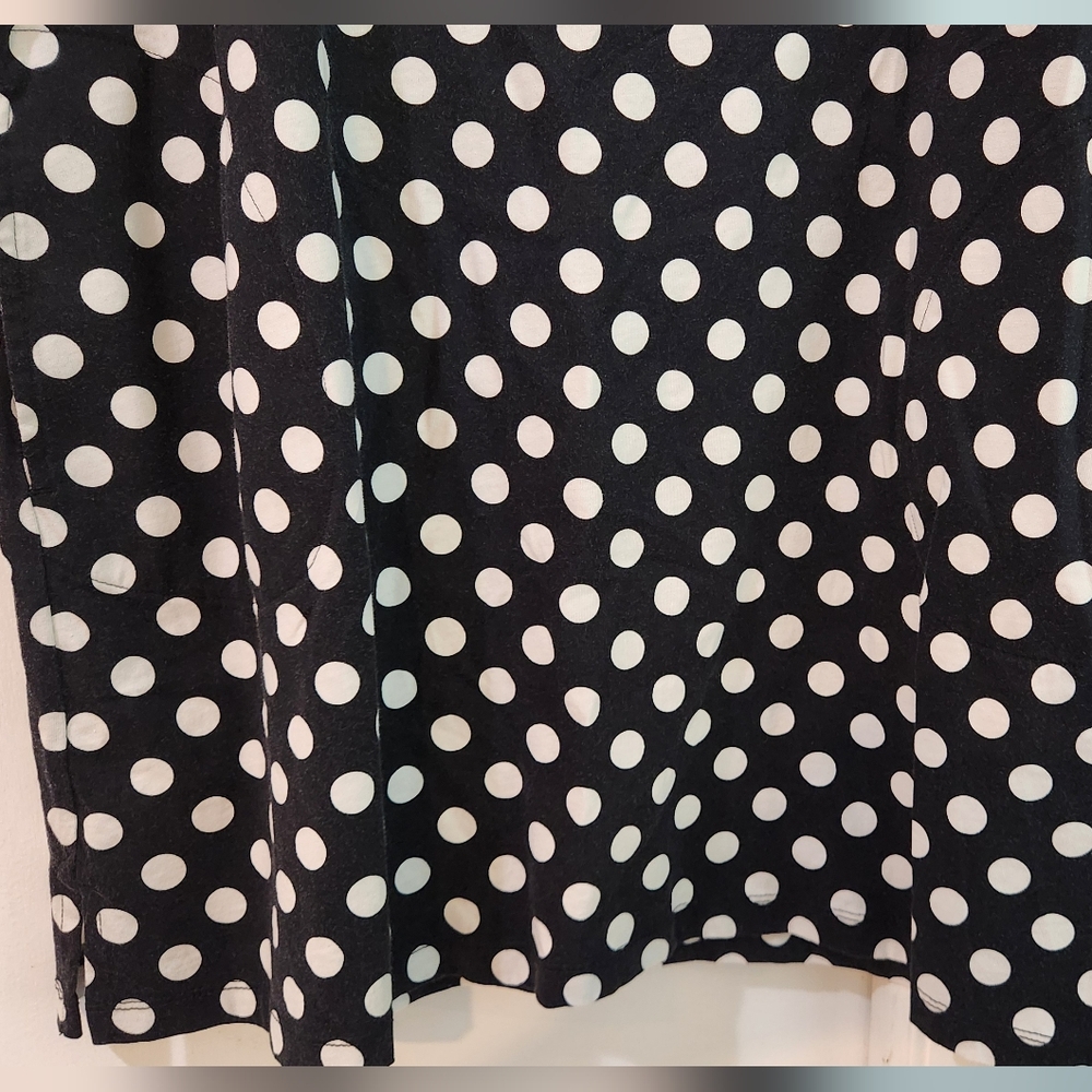 Women's Lands' End Black With White Polka-Dots Cover Up, Size L - Picture 7 of 11